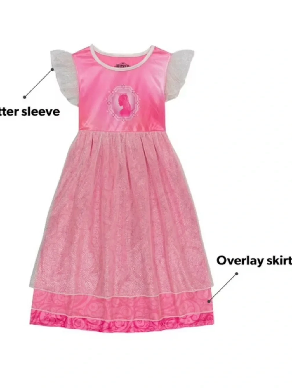 Universal Wicked Pink Girls Princess Theater Dress/Gown Dress Up and Sleep